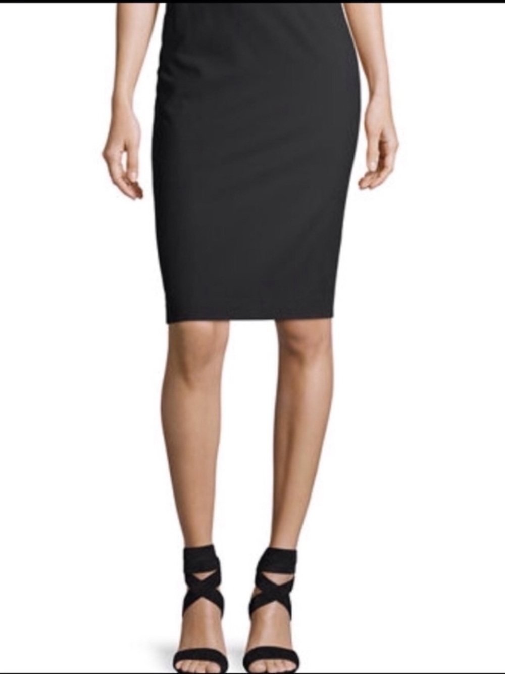 LAFAYETTE 148 Slim Wool/ Genuine Leather Pencil Skirt